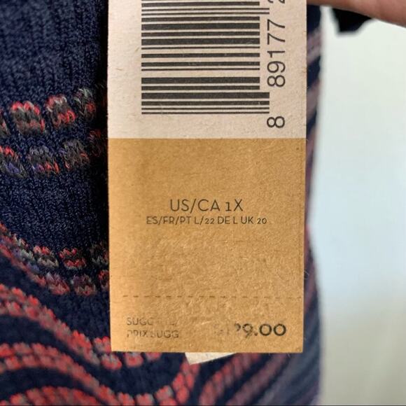 NWT RACHEL Rachel Roy Curves Ombre Striped Cold Shoulder Knit Midi Dress - Picture 8 of 10